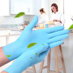 100pcs Blue Disposable Butyronitrile Gloves Housework Supplies, Size: L, Suitable for Palm Width: 9cm-10cm, New / Old Packing Box Random Delivery, Size: L