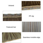 1B# One-piece Seamless Five-clip Wig Long Straight Wig Piece, 1B#