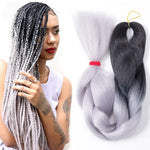 Fashion Color Gradient Individual Braid Wigs Chemical Fiber Big Braids, Length: 60cm(56 Purple+Lake Blue+Light Purple), 21, 35, 37, 38, 44, 45, 46, 47, 49, 50, 51, 56