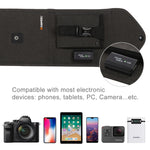 HAWEEL 14W 5V 2.4A Portable Foldable Solar Charger Outdoor Travel Rechargeable Folding Bag with 4 Solar Panels & USB Port, Size: S, 14W