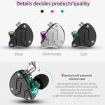 KZ ZSN Circle Iron Moving Iron Quad-core Wired Control In-ear Mega Bass HiFi Earphone with Microphone