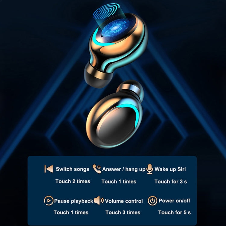 R11 Mirror LED Light + Digital Display Noise Reduction Bluetooth Earphone, R11 (White), R11 (Black)