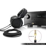 ZS0227 Headphone Dual 3.5mm Spring Audio Cable for Denon AH-D7100 7200 D600 D9200 5200