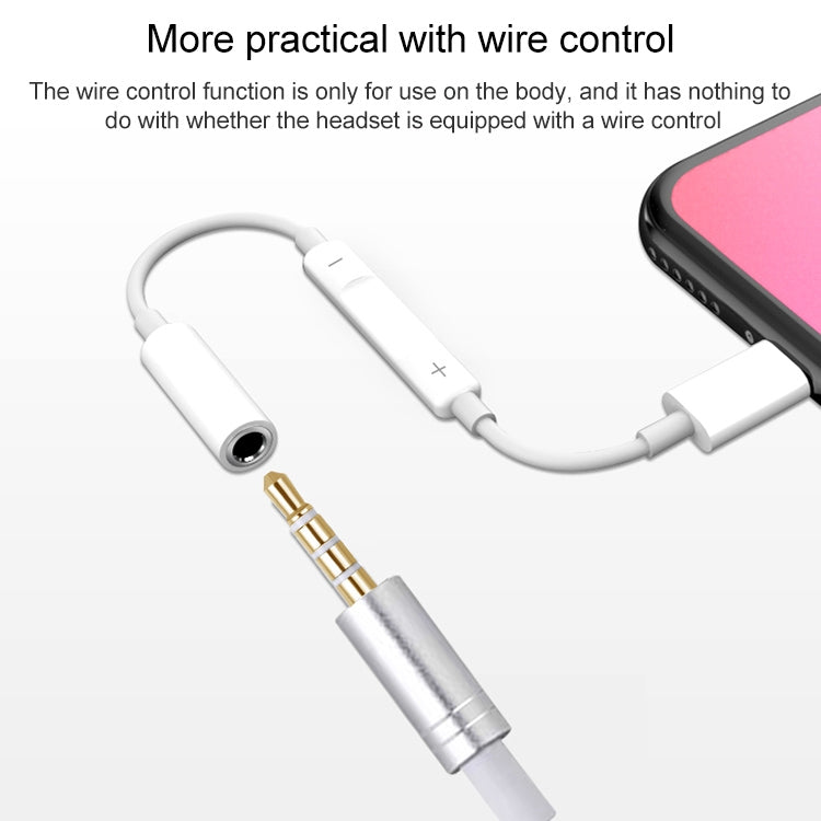MH020 8 Pin to 3.5mm Headphone Jack Adapter Support Self-timer / Song / Line Control