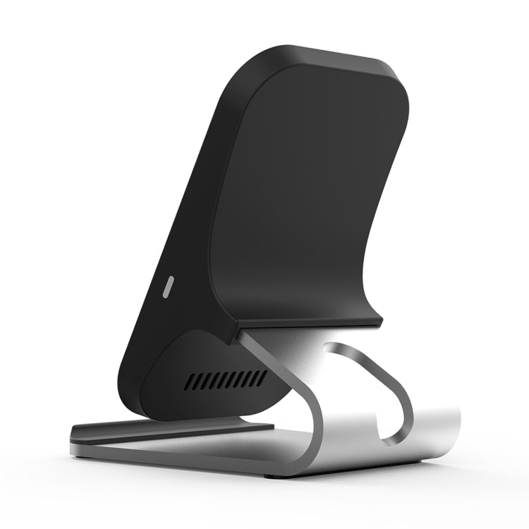 HAMTOD M5 15W Intelligent Dual Coil Design Qi Standard Holder Wireless Charger with Indicator Light, Support Fast Charging, M5 Silver, M5 Black