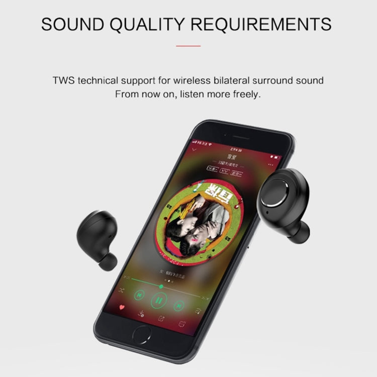 X8 TWS Outdoor Sports Portable In-ear Bluetooth V5.0 Earphone with Charging Box