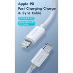 ROCK Space Z19 PD  20W 3A USB-C / Type-C to 8 Pin Fast Charging TPE Data Cable, Cable Length: 1m, Z19