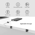 HG2392 100 PCS Desktop Data Cable Organizer Fixing Clip, Gum Type: Green and White, 100 PCS