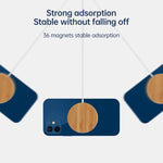 JYD01 15W Magsafe Round Bamboo Wood Magnetic Wireless Charger