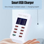 A8 50W 8 Ports USB + QC3.0 Smart Charging Station with Digital Display AC100-240V, US Plug, A8 US Plug