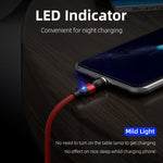 1m 3A Output 3 in 1 USB to 8 Pin + USB-C / Type-C + Micro USB 540 Degree Rotating Magnetic Data Sync Charging Cable, 1m 3 in 1