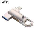 RQW-10F 2 in 1 USB 2.0 & 8 Pin 64GB Keychain Flash Drive, RQW-10F