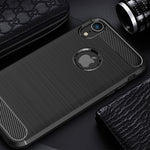 For iPhone XR Brushed Texture Carbon Fiber Shockproof TPU Protective Back Case, For iPhone XR, For XR