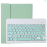 TG11B Detachable Bluetooth Green Keyboard + Microfiber Leather Tablet Case for iPad Pro 11 inch (2020), with Pen Slot & Holder, Green Keyboard