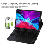TG11BCS Detachable Bluetooth Black Keyboard Microfiber Leather Tablet Case for iPad Pro 11 inch (2020), with Backlight & Touchpad & Pen Slot & Holder, Black Keyboard