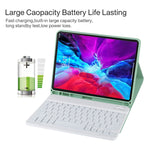 TG11BS Detachable Bluetooth White Keyboard Microfiber Leather Tablet Case for iPad Pro 11 inch (2020), with Backlight & Pen Slot & Holder, White Keyboard