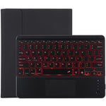 TG-102BCS Detachable Bluetooth Black Keyboard + Microfiber Leather Tablet Case for iPad 10.2 inch / iPad Air (2019), with Touch Pad & Backlight & Pen Slot & Holder, Black Keyboard