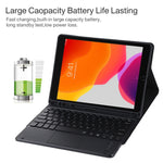 TG-102BCS Detachable Bluetooth Black Keyboard + Microfiber Leather Tablet Case for iPad 10.2 inch / iPad Air (2019), with Touch Pad & Backlight & Pen Slot & Holder, Black Keyboard