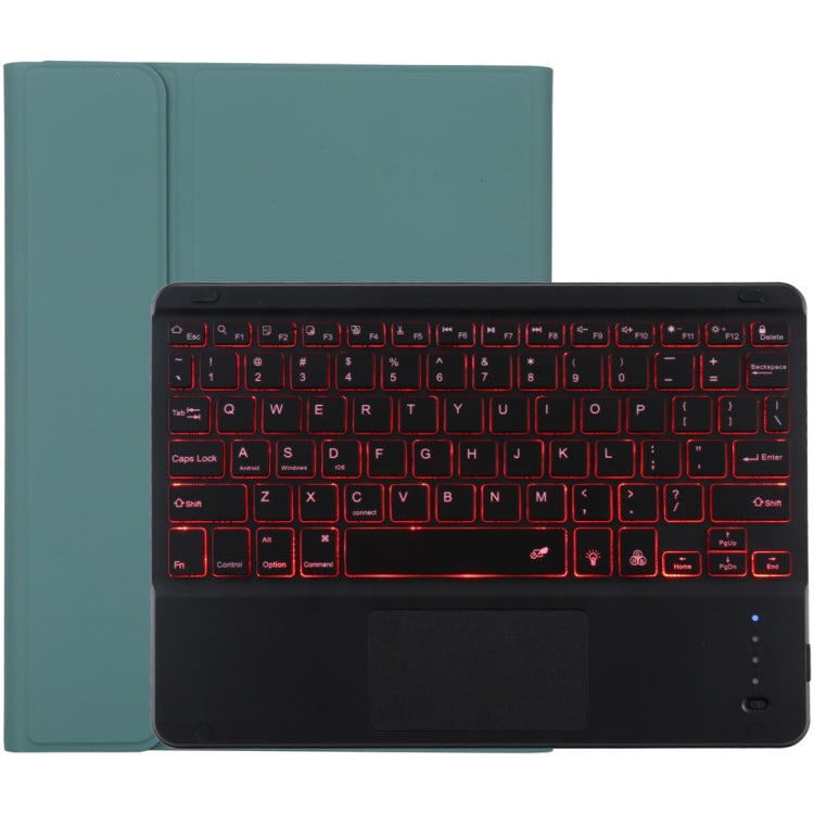 TG-102BCS Detachable Bluetooth Black Keyboard + Microfiber Leather Tablet Case for iPad 10.2 inch / iPad Air (2019), with Touch Pad & Backlight & Pen Slot & Holder, Black Keyboard