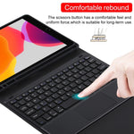 TG109BC Detachable Bluetooth Black Keyboard + Microfiber Leather Tablet Case for iPad Air 2020, with Touch Pad & Pen Slot & Holder, TG109BC