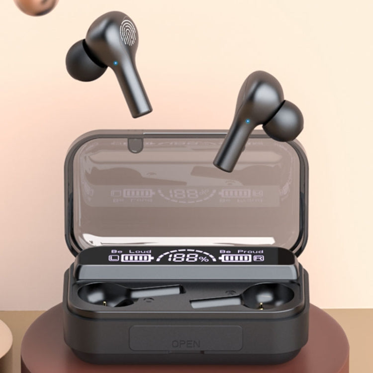 278 TWS External Noise Cancelling Touch Bluetooth Earphone with Charging Box, Support LED Power Digital Display & Breathing Lights & Call & Voice Assistant, 278 Black, 278 White