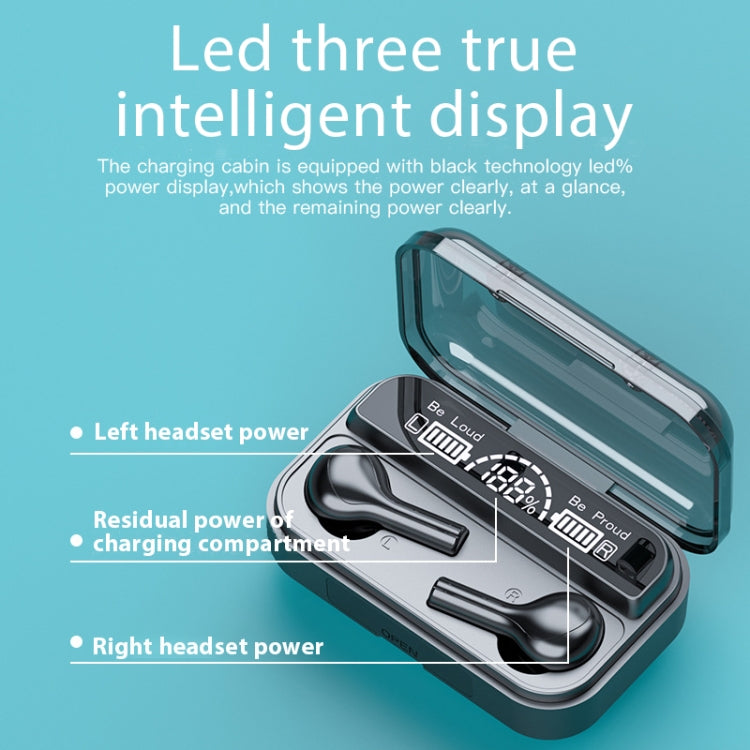 278 TWS External Noise Cancelling Touch Bluetooth Earphone with Charging Box, Support LED Power Digital Display & Breathing Lights & Call & Voice Assistant, 278 Black, 278 White