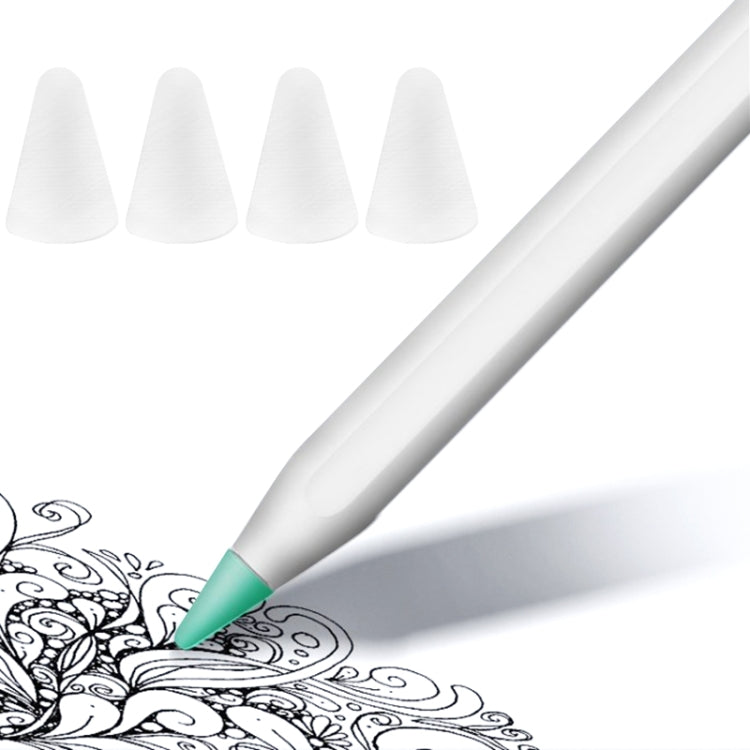 4 PCS Non-slip Mute Wear-resistant Nib Cover for Apple Pencil 1 / 2, Transparent, Dark Blue, Mint Green, White