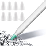 8 PCS Non-slip Mute Wear-resistant Nib Cover for Apple Pencil 1 / 2, Transparent, White, Dark Blue, Mint Green