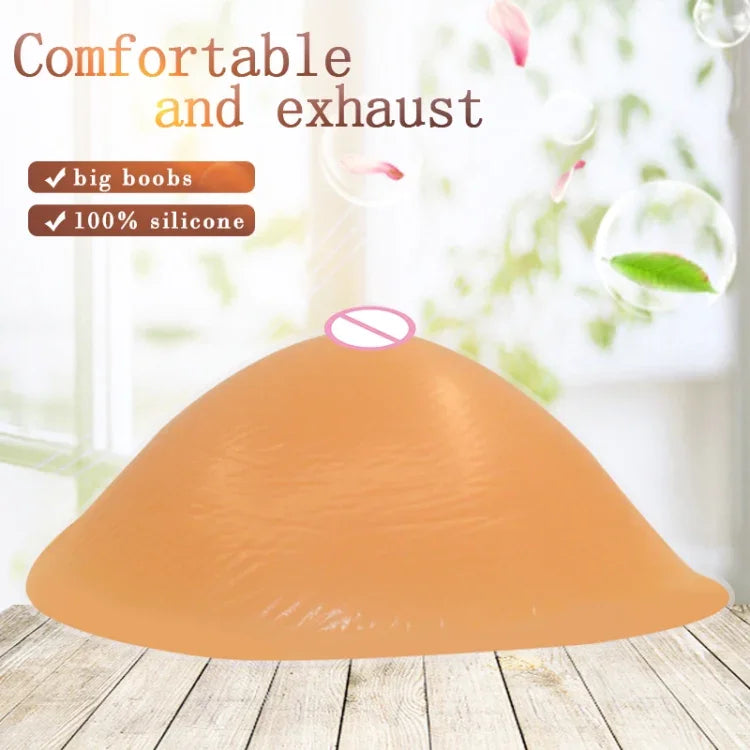 AS3 Spiral Shape Postoperative Rehabilitation Fake Breasts Silicone Breast Pad Nipple Cover 260g/Left, 260g/Left