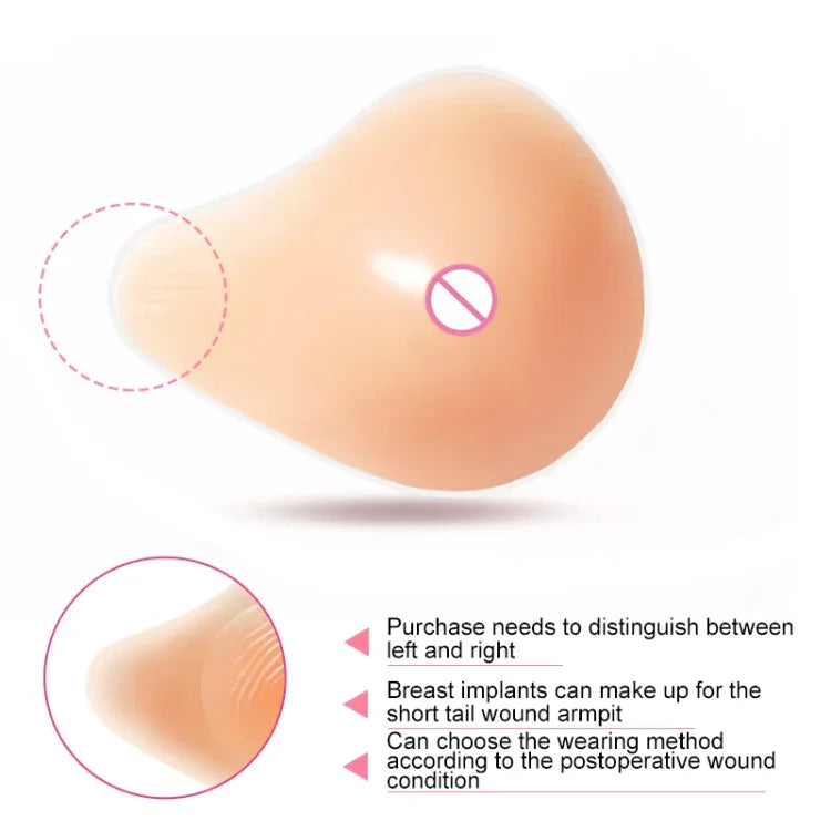 AS7 Spiral Shape Postoperative Rehabilitation Fake Breasts Silicone Breast Pad Nipple Cover 450g/Left, 450g/Left