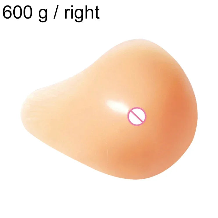 AS9 Spiral Shape Postoperative Rehabilitation Fake Breasts Silicone Breast Pad Nipple Cover 600g/Right, 600g/Right