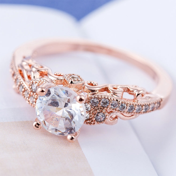 1 Pair Women Fashion Micro-inlaid Zircon Engagement Ring Princess Queen Aristocratic Temperament Couple Ring(Rose Gold US size: 9), US size: 9