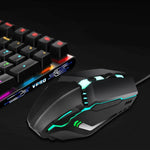 HXSJ S200 USB2.0 1600dpi Adjustable 4-Keys Colorful Glowing Wired Gaming Mouse, Length: 1.5m