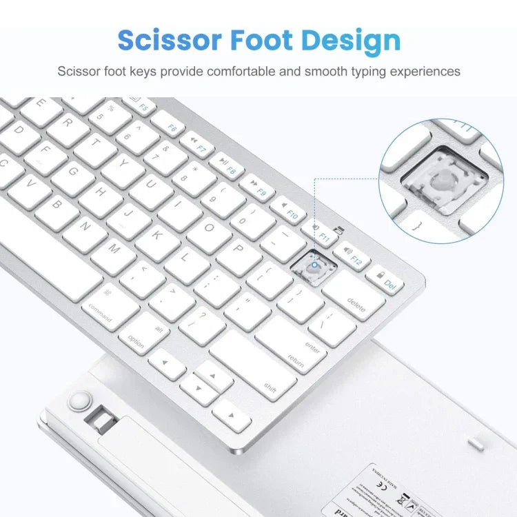 WB-8022 Ultra-thin Wireless Bluetooth Keyboard, Portuguese Keys, Portuguese Keys