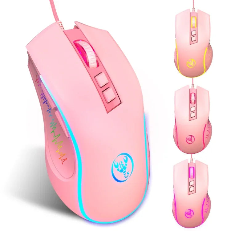 HXSJ X100 7-buttons 3600 DPI Cool Glowing Wired Gaming Mouse, Cable Length: 1.5m