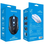 Chasing Leopard 199 USB 1600DPI Three-speed Adjustable LED Backlight Wired Optical Gaming Mouse, Length: 1.3m, 199 Black, 199