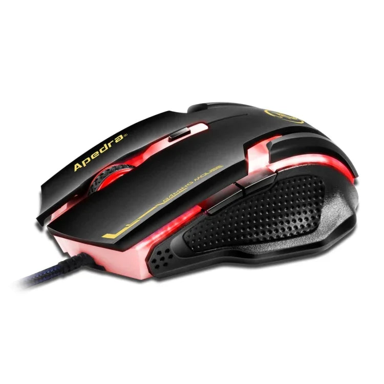 Apedra iMICE A9 High Precision Gaming Mouse LED four color controlled breathing light USB 6 Buttons 3200 DPI Wired Optical Gaming Mouse for Computer PC Laptop, iMICE A9