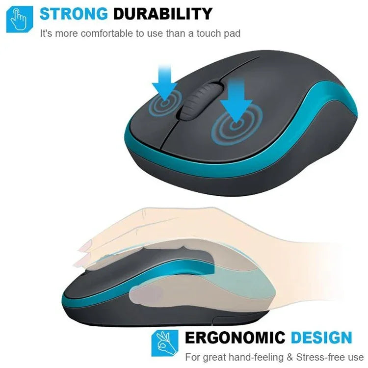 Logitech M186 Wireless Mouse Office Power Saving USB Laptop Desktop Computer Universal