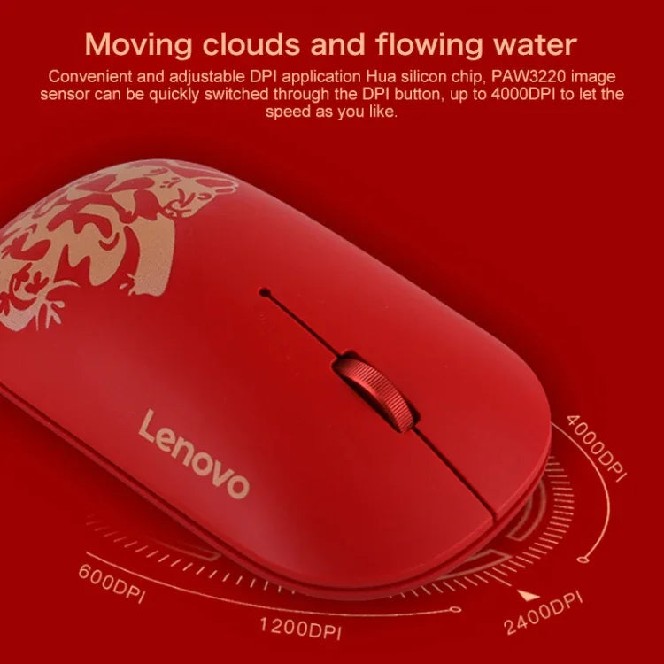 Lenovo Air Handle Lightweight Portable Mute Wireless Mouse, Blessing Mouse Version, Wireless Mouse, Blessing Mouse Version