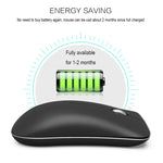 HXSJ T23 Bluetooth 5.0 + Bluetooth 3.0 + 2.4GHz Wireless Three Modes 4-Keys 1600 DPI Adjustable Ergonomics Optical Mouse, T23 Black