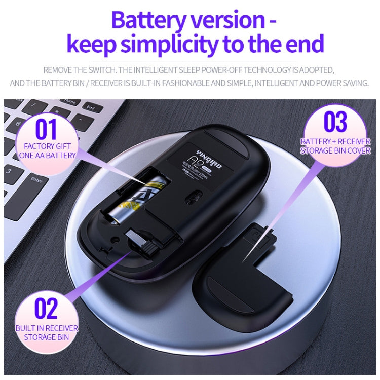 YINDIAO A2 2.4GHz 1600DPI 3-modes Adjustable Wireless Silent Mouse, Battery Powered, Battery ver.