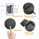 Ice Hockey Shape 3D Colorful LED Vision Light Table Lamp, Charging Touch Version, Charging Touch Version