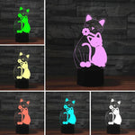 Cat Shape 3D Colorful LED Vision Light Table Lamp, Charging Touch Version, Charging Touch Version