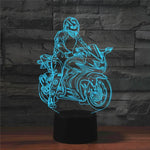 Motorcycle Shape 3D Colorful LED Vision Light Table Lamp, Crack Remote Control Version, Crack Remote Control Version