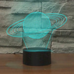 Saturn Shape 3D Colorful LED Vision Light Table Lamp, USB Touch Version, USB Touch Version