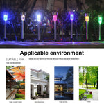 10 PCS Solar Energy Outdoor Lawn Lamp Stainless Steel IP65 Waterproof LED Decorative Garden Light
