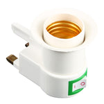 E27 Socket Type Light Holder Base Lamp Holder Converter with Switch, UK Plug, UK Plug