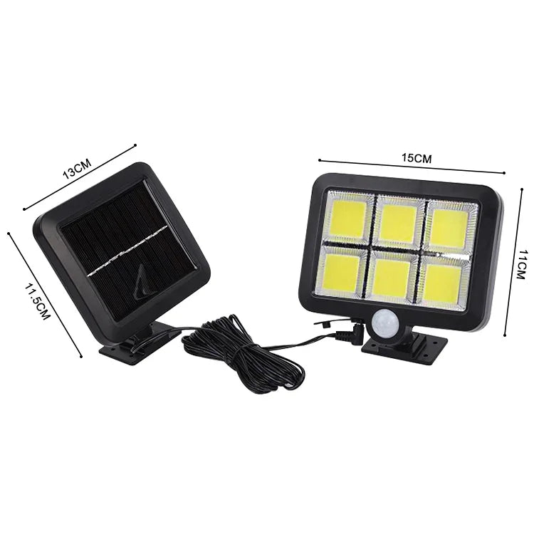 Solar Wall Light Six Grid Separate Human Body Induction Garden Light Waterproof Outdoor Lighting Street Light, 120 COB