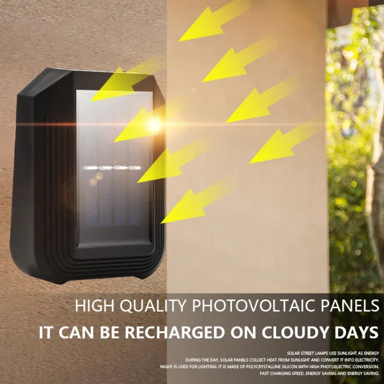 6 LED Solar Wall Lamp Outdoor Decorative Garden Up And Down Light