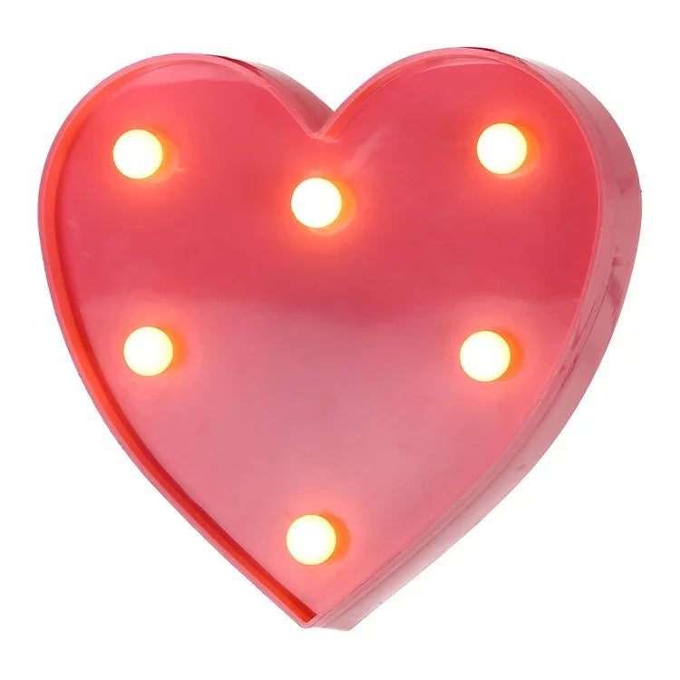 2 x AA Batteries Powered Party Festival Table Wedding Lamp Night Light, Heart(Pink)